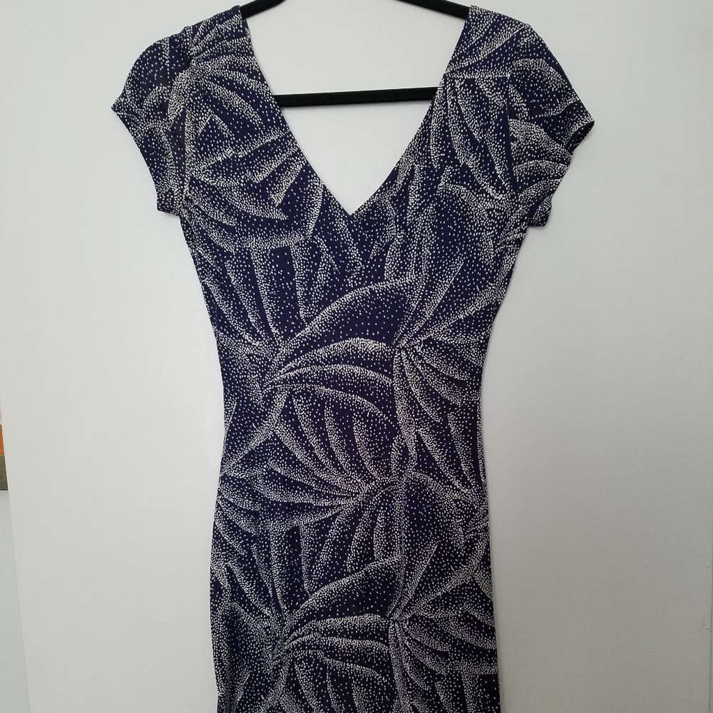 Diane Von Furstenberg navy blue silk dress